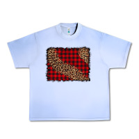 Grape Ice leopard buffalo plaid background Urban Heavy Tee - CowCowDesign