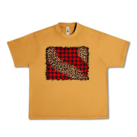 Peanut Butter leopard buffalo plaid background Urban Heavy Tee - CowCowDesign