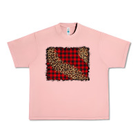 Salmon leopard buffalo plaid background Urban Heavy Tee - CowCowDesign