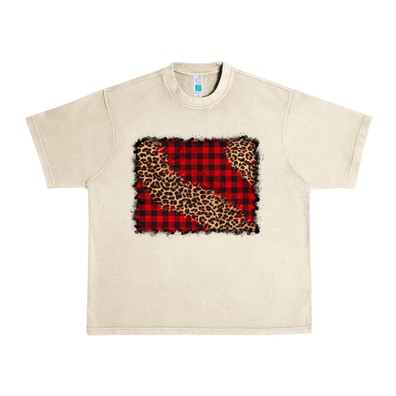 Leopard Buffalo Plaid Background Urban Heavy Tee by CowCowDesign | Teevron