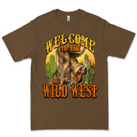 Cacao Welcome to the wild west Cowboy boots Premium Tee - HowdyJamesFarm