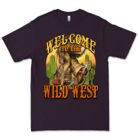 Plum Welcome to the wild west Cowboy boots Premium Tee - HowdyJamesFarm