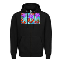 Black crab and starfish  cup Zipper Hoodie - BarkalooDesign