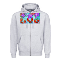 Heather Grey crab and starfish  cup Zipper Hoodie - BarkalooDesign