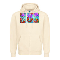 Sandshell crab and starfish  cup Zipper Hoodie - BarkalooDesign