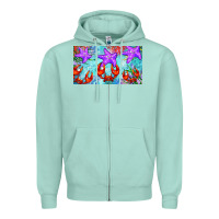 Seafoam crab and starfish  cup Zipper Hoodie - BarkalooDesign
