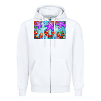 White crab and starfish  cup Zipper Hoodie - BarkalooDesign