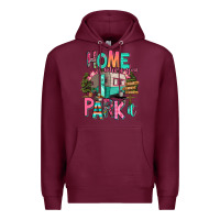 Burgundy home is where we park it Premium Hoodie - RanaPortraitStore