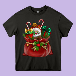 Chrismas Santa Claus Bag Heavy Core Tee Designed By Nancycooperartshop