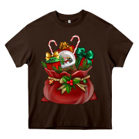 Chocolate Brown Chrismas Santa claus bag Heavy Core Tee - NancyCooperArtShop