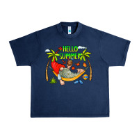 Navy Hello Summer Urban Heavy Tee - CowCowDesign