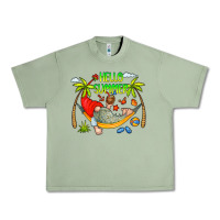 Oil Green Hello Summer Urban Heavy Tee - CowCowDesign
