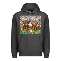 Charcoal Heather easter cow Premium Hoodie - CowhideDigitalArt
