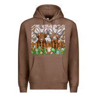 Chestnut easter cow Premium Hoodie - CowhideDigitalArt
