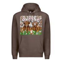 Coffee easter cow Premium Hoodie - CowhideDigitalArt