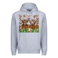Heather Grey easter cow Premium Hoodie - CowhideDigitalArt