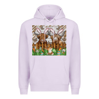 Lilac easter cow Premium Hoodie - CowhideDigitalArt