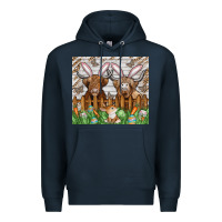 Navy easter cow Premium Hoodie - CowhideDigitalArt