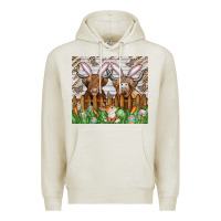 Oatmeal Heather easter cow Premium Hoodie - CowhideDigitalArt