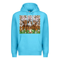 Ocean Blue easter cow Premium Hoodie - CowhideDigitalArt