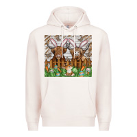 Pale Pink easter cow Premium Hoodie - CowhideDigitalArt