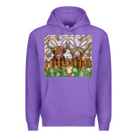 Purple easter cow Premium Hoodie - CowhideDigitalArt