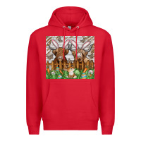 Red easter cow Premium Hoodie - CowhideDigitalArt