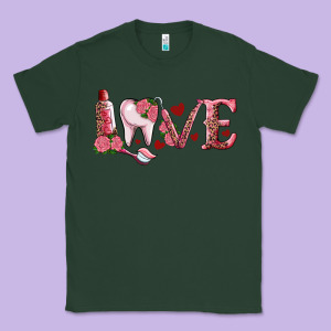Valentines Day Dental Love Classic Tee Designed By Ranaportraitstore
