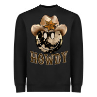 Black howdy smiley face Heavyweight Sweatshirt - BarkalooDesign