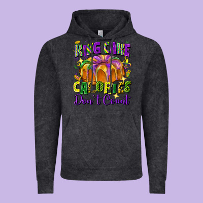 King Cake Calories Don't Count Vintage Hoodie Designed By Fadigitalartstudio