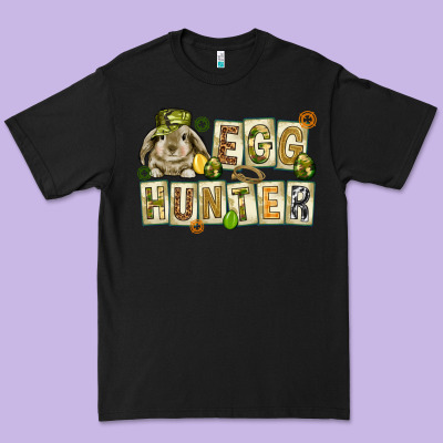 Egg Hunter With Plate Letters Easter Day Premium Tee Designed By Howdyjamesfarm