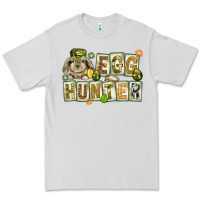 Dove Grey Egg hunter with plate letters Easter Day Premium Tee - HowdyJamesFarm