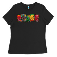 Black peace juneteenth Ladies Tee - CowGirlArtShop