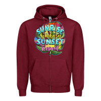 Burgundy sunrise sunburn sunset repeat Zipper Hoodie - BarkalooDesign