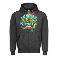 Charcoal Heather sunrise sunburn sunset repeat Zipper Hoodie - BarkalooDesign