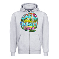 Heather Grey sunrise sunburn sunset repeat Zipper Hoodie - BarkalooDesign