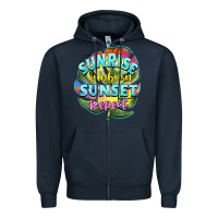 Navy sunrise sunburn sunset repeat Zipper Hoodie - BarkalooDesign