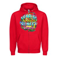 Red sunrise sunburn sunset repeat Zipper Hoodie - BarkalooDesign