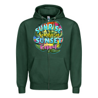 Sports Green sunrise sunburn sunset repeat Zipper Hoodie - BarkalooDesign