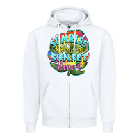 White sunrise sunburn sunset repeat Zipper Hoodie - BarkalooDesign