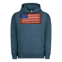 Pigment Midnight Navy American flag Urban Hoodie - JahusDesignShop