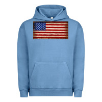 Pigment Pebble Blue American flag Urban Hoodie - JahusDesignShop