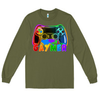 Army Green Gaymer Long Sleeve Tee - FaDigitalArtStudio