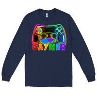 Navy Gaymer Long Sleeve Tee - FaDigitalArtStudio