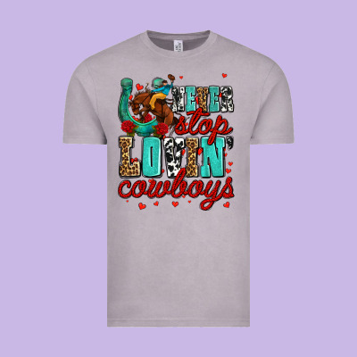 Never Stop Lovin Cowboys Olivia Vintage Tee Designed By Oliviacreatesart