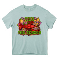 Mardi Gras This The Season Crawfish Fleur De Lis Heavy Core Tee | Teevron