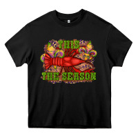 Black mardi gras this the season crawfish fleur de lis Heavy Core Tee - RanaPortraitStore
