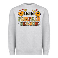 Heather Grey hello pumpkin season Heavyweight Sweatshirt - BarkalooDesign