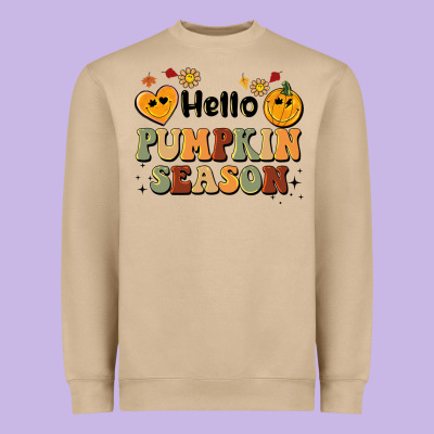 Hello Pumpkin Season Heavyweight Sweatshirt Designed By Barkaloodesign