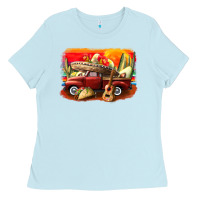 Baby Blue mexican cinco de mayo truck Ladies Tee - CowGirlArtShop